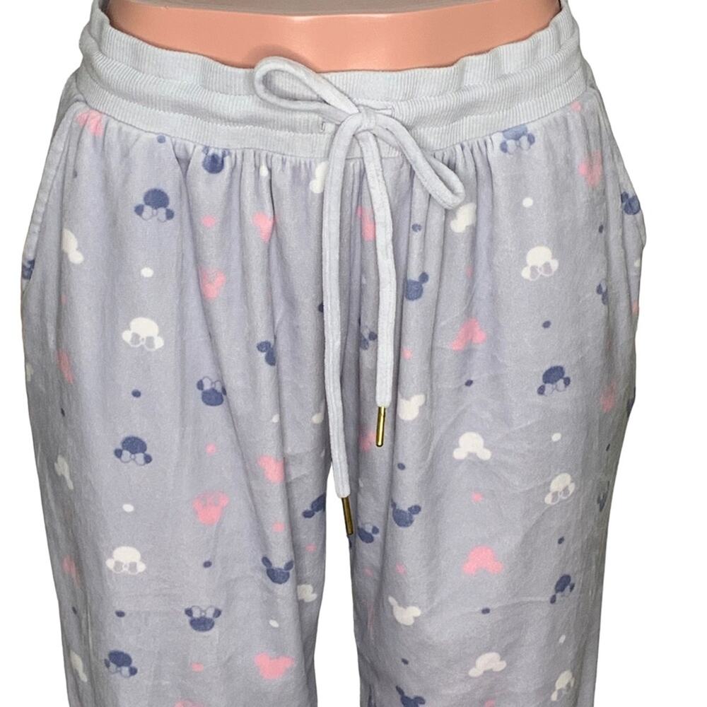 Disney Pajama Pants Mickey and Minnie Pattern Print Size M Gray Super So… - Picture 2 of 10